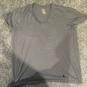 Men’s Gray V-Neck Polo Ralph Lauren Large